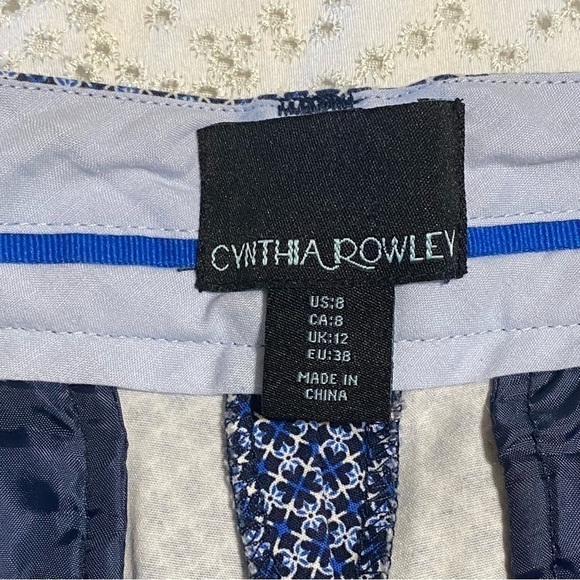CYNTHIA Rowley printed chino shorts size 8 - Picture 5 of 11